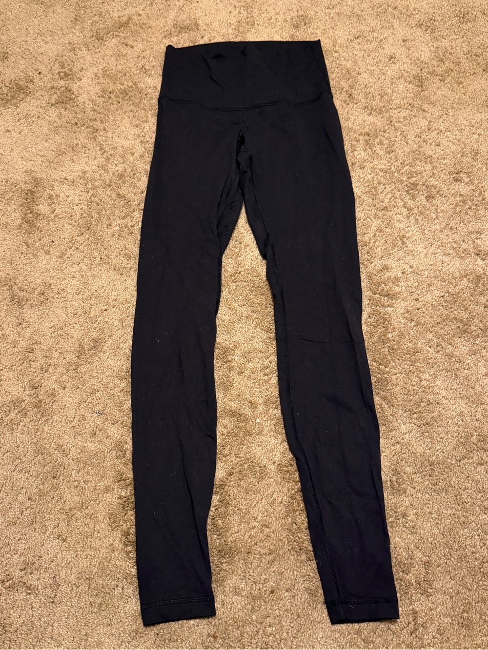 Lululemon Leggings Womens 6 Black Mid Rise Ankle Yoga Athletic Gym Logo
